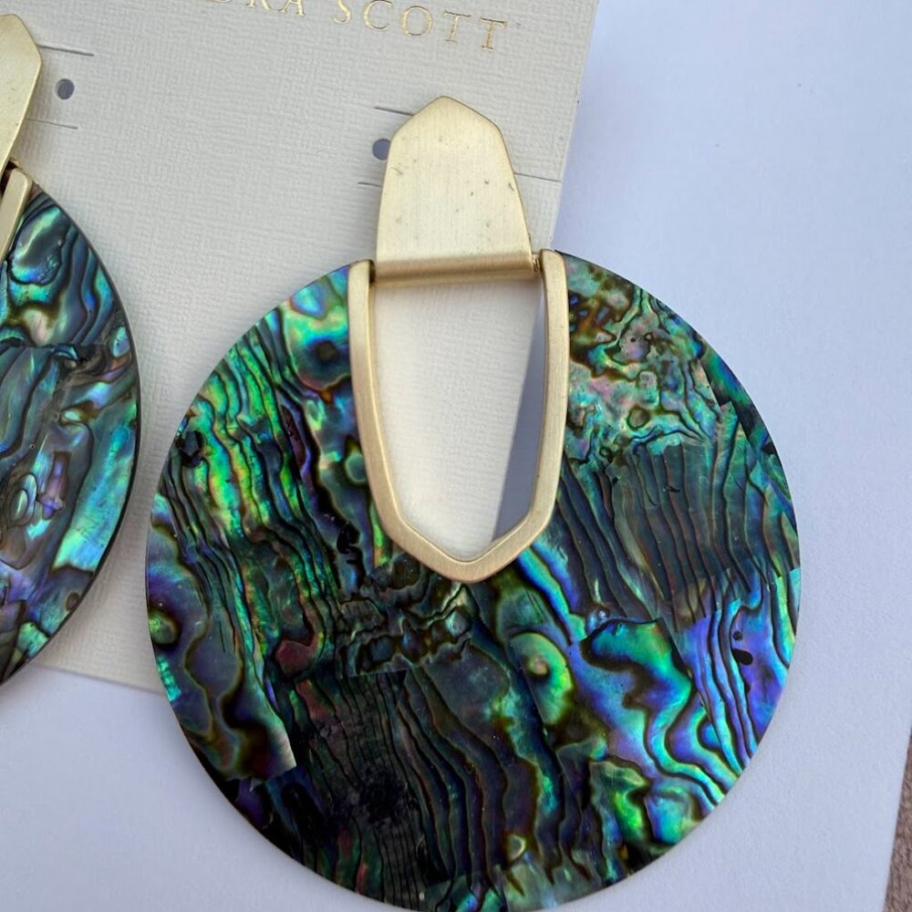 Kendra Scott Diane Abalone Shell Statement Earrin… - image 4